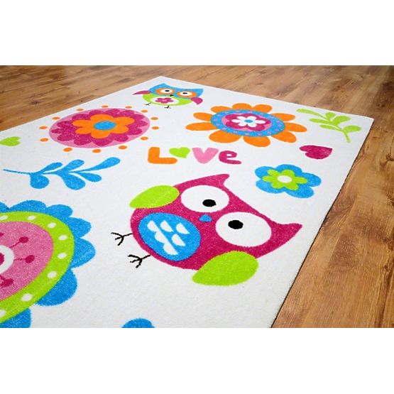Kinder Teppich white kleine eule