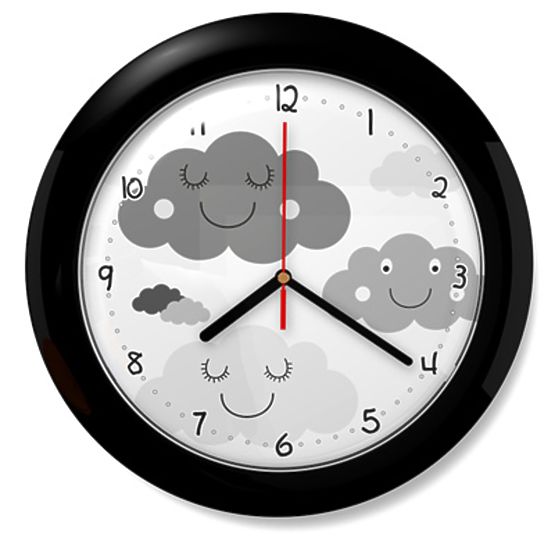 Kinder Uhr wolken 72 black