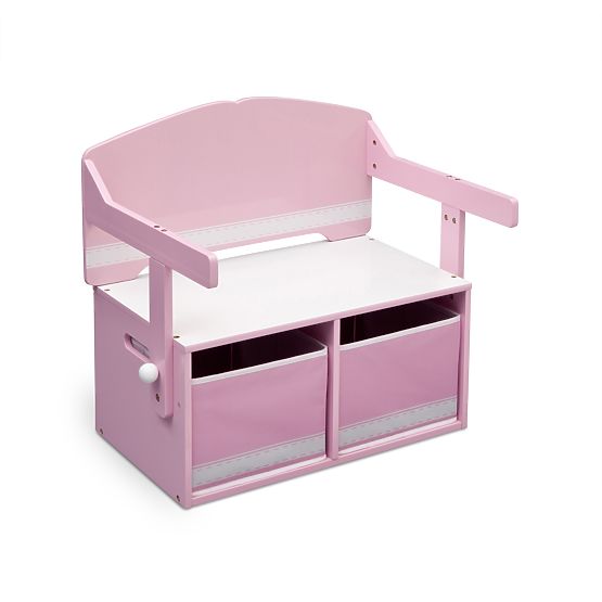 Kinderbank mit Stauraum rosa