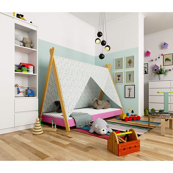 Kinderbett 160x80 GEM mit Matratze rosa