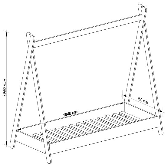 Kinderbett 180x80 GEM mit Matratze weiß