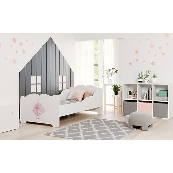 Kinderbett ANNA mit Matratze 140x70 Prinzessin mit Krone