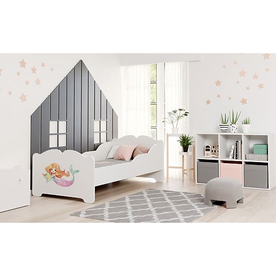 Kinderbett ANNA mit Matratze 160x80 Meerjungfrau