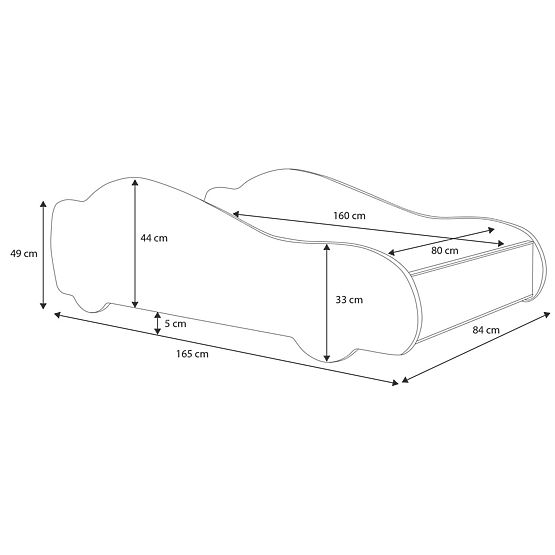 Kinderbett Auto Batcar 160x80