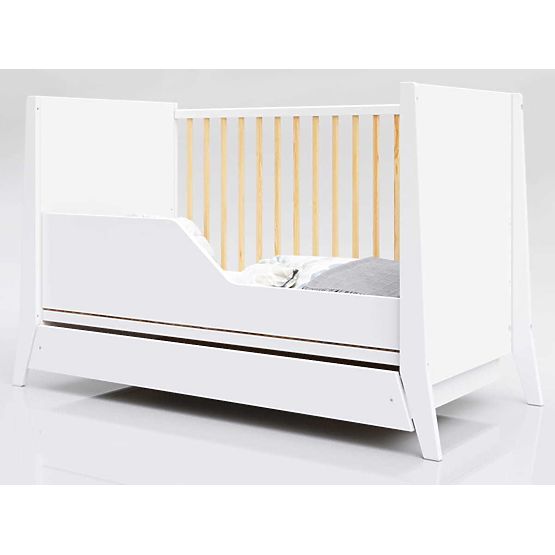 Kinderbett Cosmo Scandi 120x60 weiß-natur