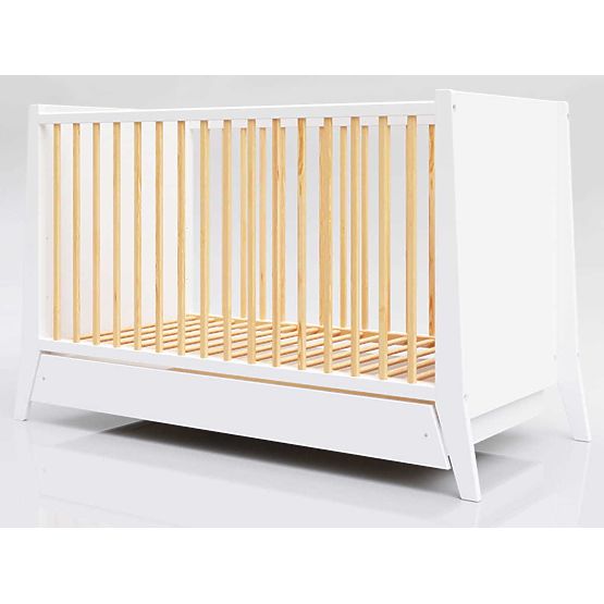 Kinderbett Cosmo Scandi 120x60 weiß-natur