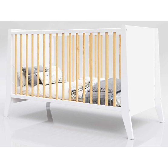 Kinderbett Cosmo Scandi 120x60 weiß-natur