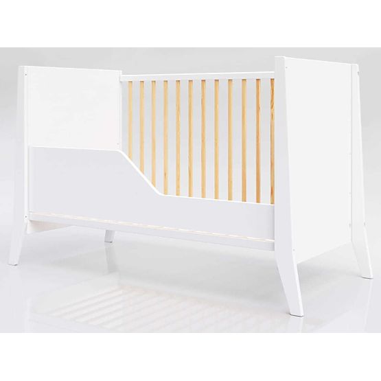 Kinderbett Cosmo Scandi 120x60 weiß-natur