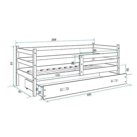 Kinderbett ERIK - grau