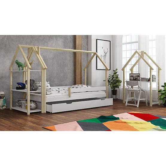 Kinderhausbett Frank SCANDI - weiß-natur