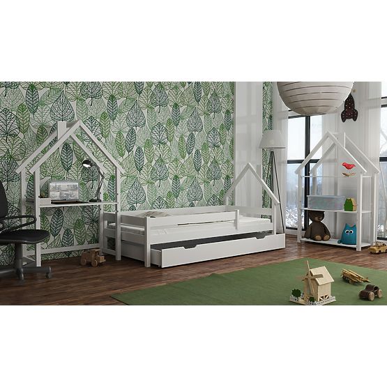 Kinderbett Hausbett Ollie - weiß