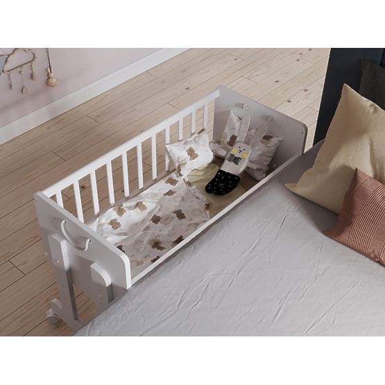 Gitterbett Babybett LETO 90x40 cm - weiß