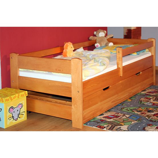 Kinderbett mit Barriere - Erle