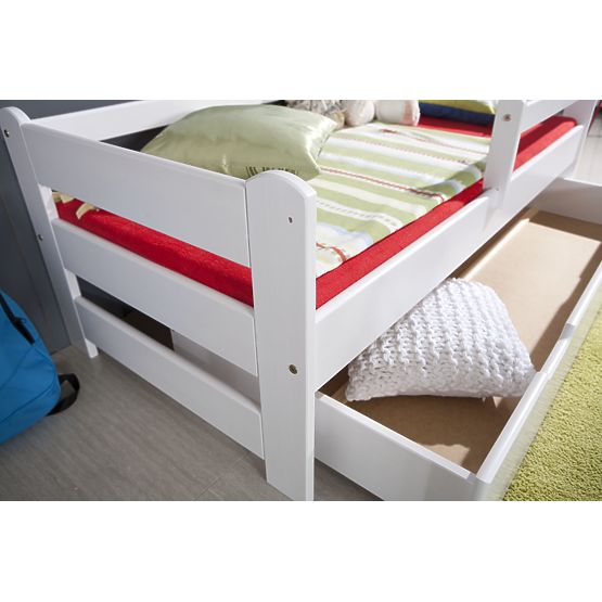 Bett Woody mit Schutzgitter - weiß