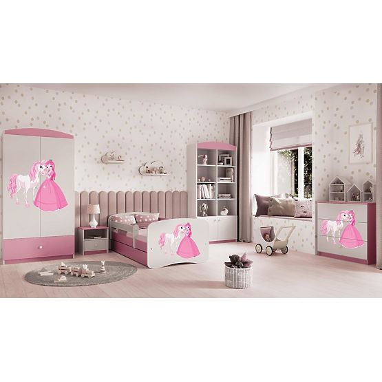 Kinderbett mit Rausfallschutz Ourbaby - Prinzessin mit Pferd