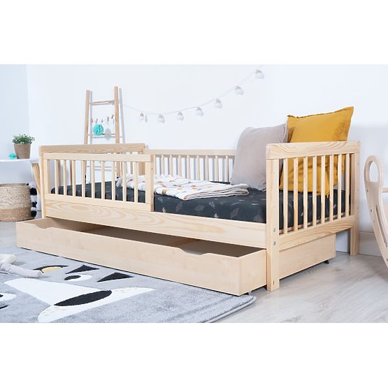 Kinderbett mit Rausfallschutz TEDDY - Natur
