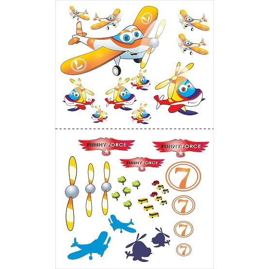 Kinderbett mit Seitenschutz - Flugzeuge
