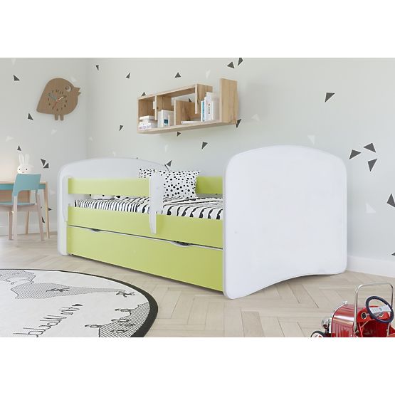 Kinderbett mit Rausfallschutz Ourbaby - grün-weiß