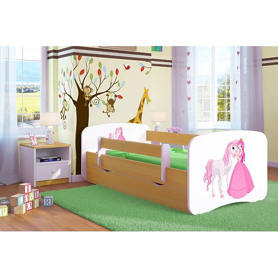 Kinderbett mit Seitenschutz Ourbaby - PRINZESSIN MIT PFERD