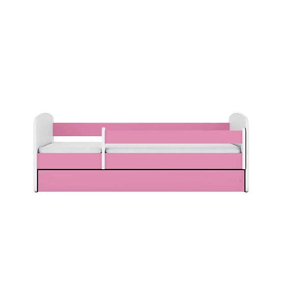Kinderbett Ourbaby mit Rausfallschutz - rosa/weiß