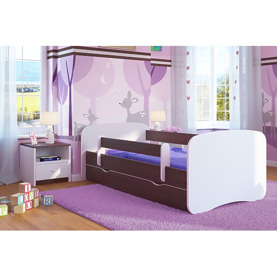 Kinderbett mit Seitenschutz Ourbaby - Wenge/Weiß
