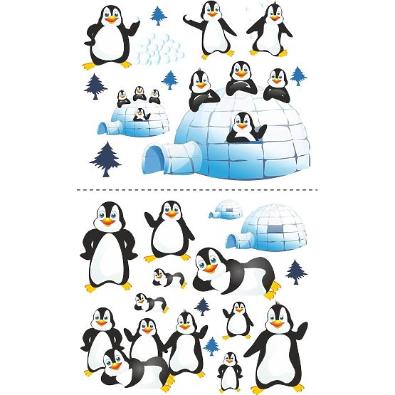 Kinderbett mit Seitenschutz - Pinguine