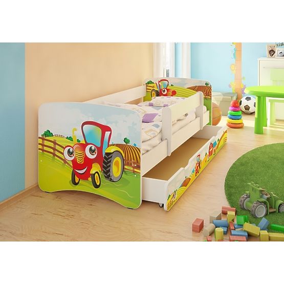 Kinderbett mit Seitenschutz - Traktor