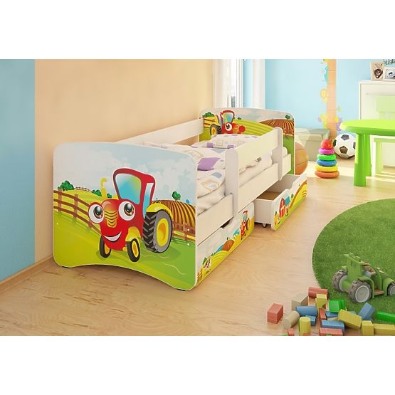 Kinderbett mit Seitenschutz - Traktor