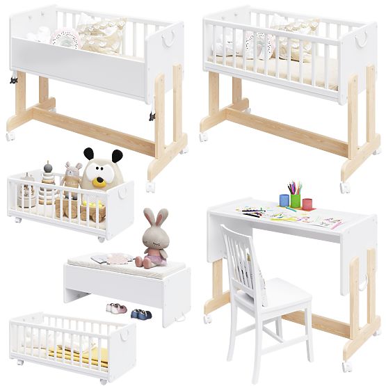 Multifunktionales Kinderbett LETO 90x40 cm 6in1- SCANDI