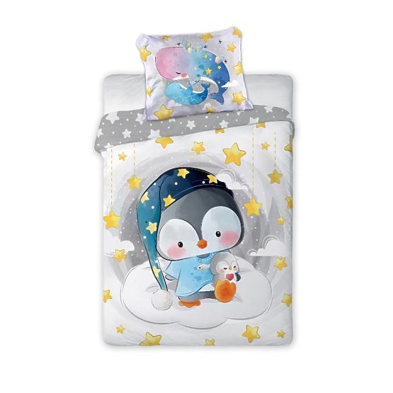 Kinderbettwäsche 135x100 + 60x40 cm Pinguin
