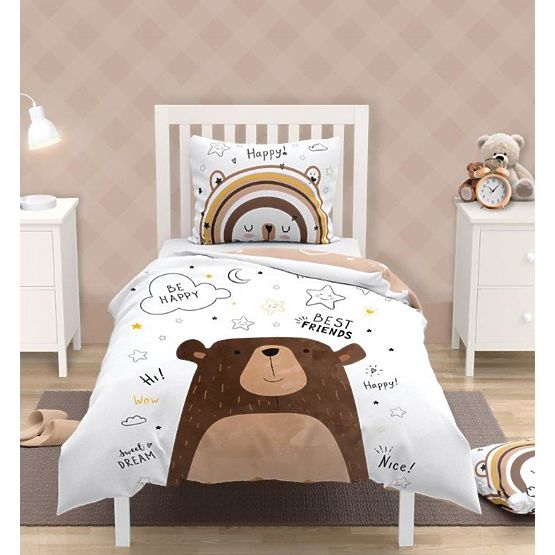 Kinderbettwäsche 140x200 cm + 70x90 cm Teddybär