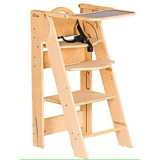 Kinderhochstuhl und Lernturm 2-in-1 - natur