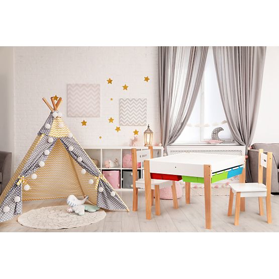 Kinderholztisch mit Stühlen Creative