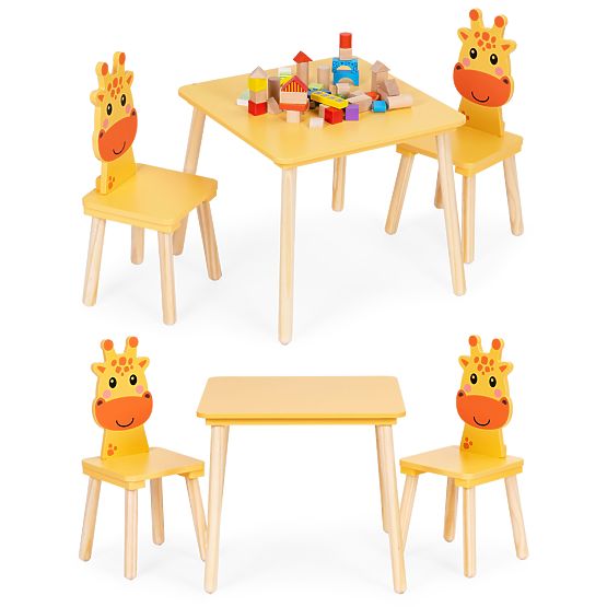 Kindermöbel-Set Tisch + 2 Stühle Giraffe ECOTOYS