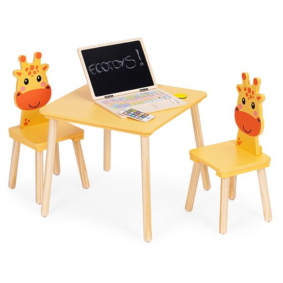 Kindermöbel-Set Tisch + 2 Stühle Giraffe ECOTOYS