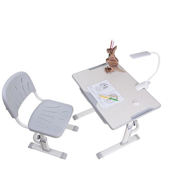 Kinderschreibtisch + Stuhl CUBBY LUPIN - grau