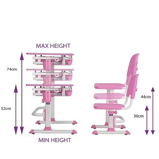 Kinderschreibtisch + Stuhl CUBBY LUPIN - rosa