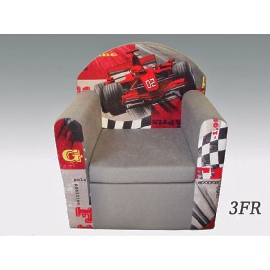 Kindersessel Rennwagen grau