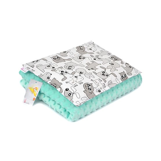 Kinder Decke a Kissen L Tiere - minze