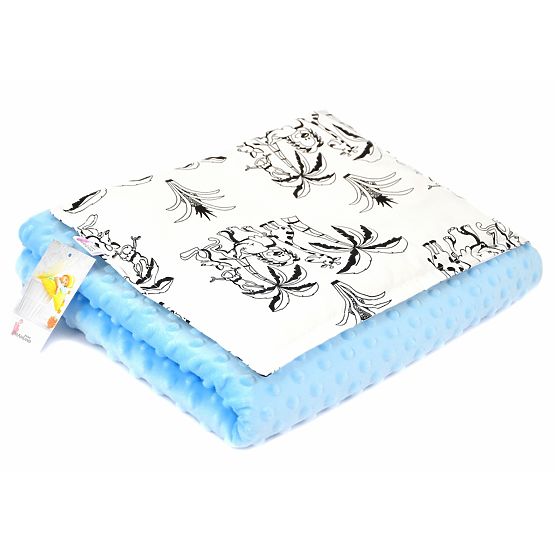 Kinderset Decke und Kissen M SAFARI - blau