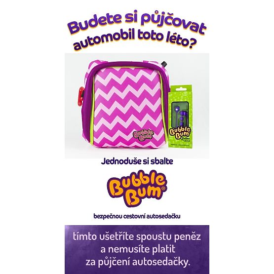 Kindersitzerhöhung BubbleBum aufblasbar+ Kopfhörer GRATIS