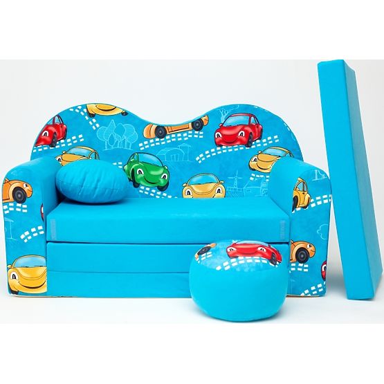 Kindersofa Autos - Blau