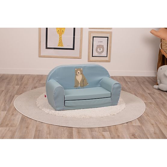 Kinder-Sofa Bär grüner Cord