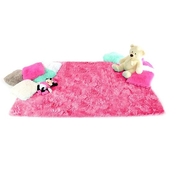 Kinderteppich Flokati - HOT PINK