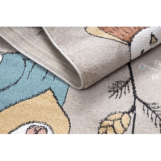 Kinderteppich FUN Forester, Tiere, Wald beige