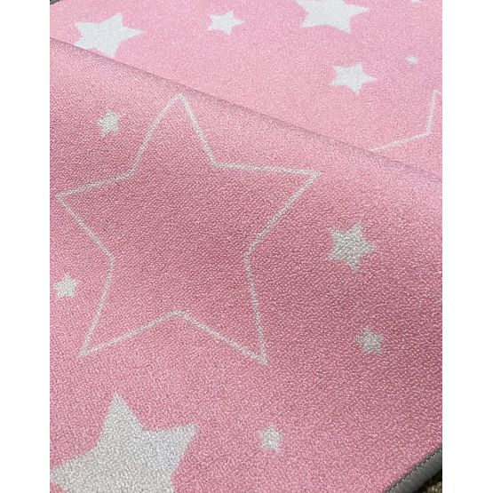 Kinderteppich LOVE YOU STARS - rosa/weiß