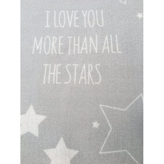 Kinderteppich LOVE YOU STARS - silbergrau/weiß