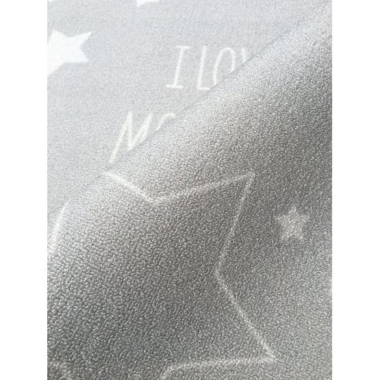Kinderteppich LOVE YOU STARS - silbergrau/weiß