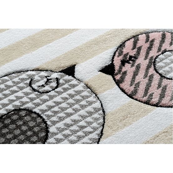 Kinderteppich PETIT - Vögel - beige-weiß