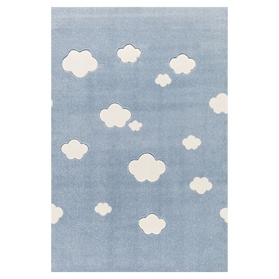 Kinderteppich Starlight - blau/weiß